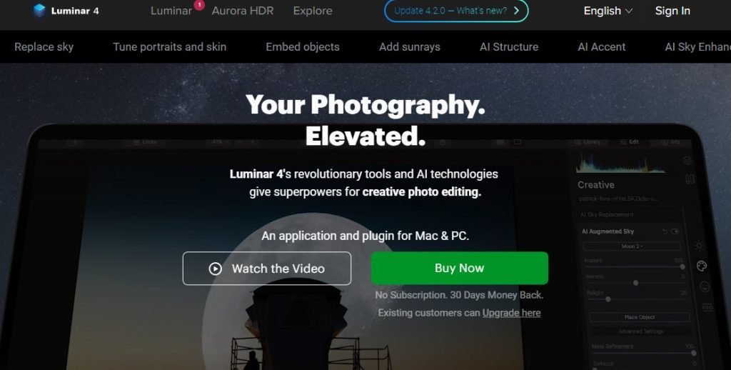 Drone photography editing software - luminar 4