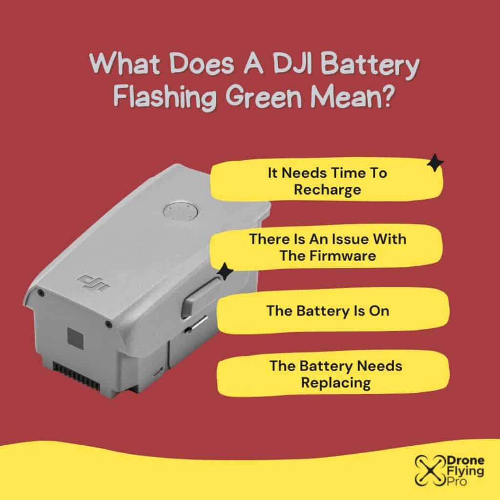 DJI battery flashing green